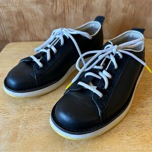 Dr Martens Carris Black Leather Lace Up 5 Eyelet Loafer Shoe